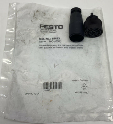 Festo 18493 Plug Socket 16-Amp, 250VAC ,4-Pin, 6-8mm Screw Terminal - 0