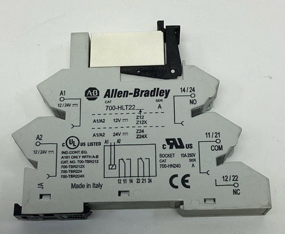 Allen Bradley 700-TBR224 Terminal Block 24VDC w/ Base 700-HLT22 DIN Mount