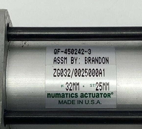Numatics ZG032/0025000A1 Pneumatic Cylinder 32mm Bore, 22mm Stroke, 1/4'' NPT