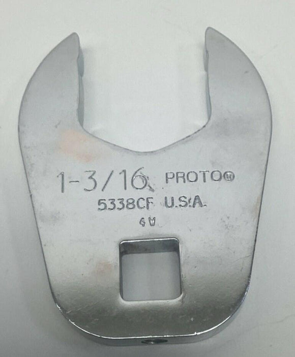 Proto 5338CF 1-3/16"  1/2" Drive Full Polish Crowfoot Wrench Anti-Slip Design