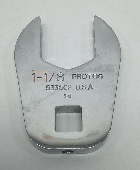 Proto 5336CF 1-1/8  1/2" Drive Full Polish Crowfoot Wrench Anti-Slip Design