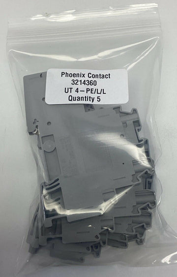 Phoenix Contact 3214360 / UT-4-PE/L/L Gray Multi-Level Terminal Block w/ Ground - 0