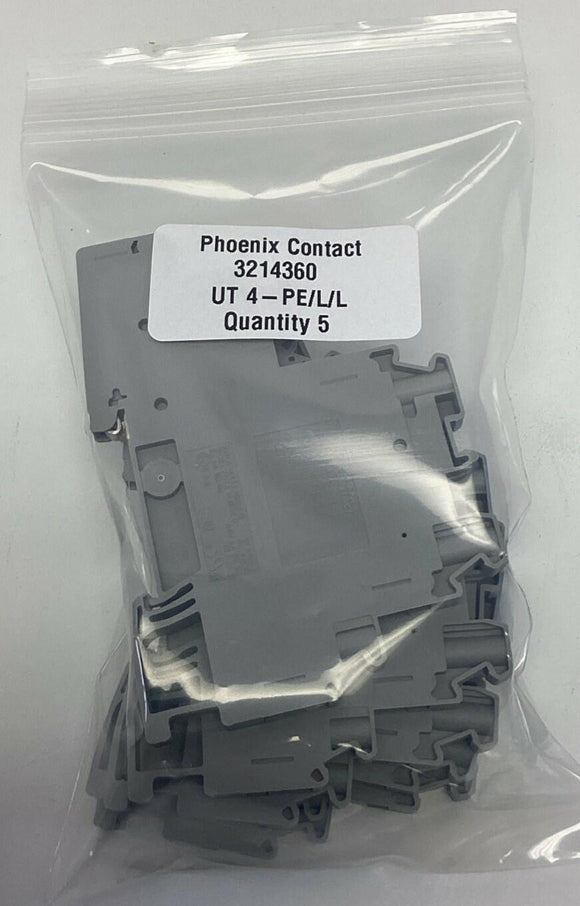 Phoenix Contact 3214360 / UT-4-PE/L/L Gray Multi-Level Terminal Block w/ Ground