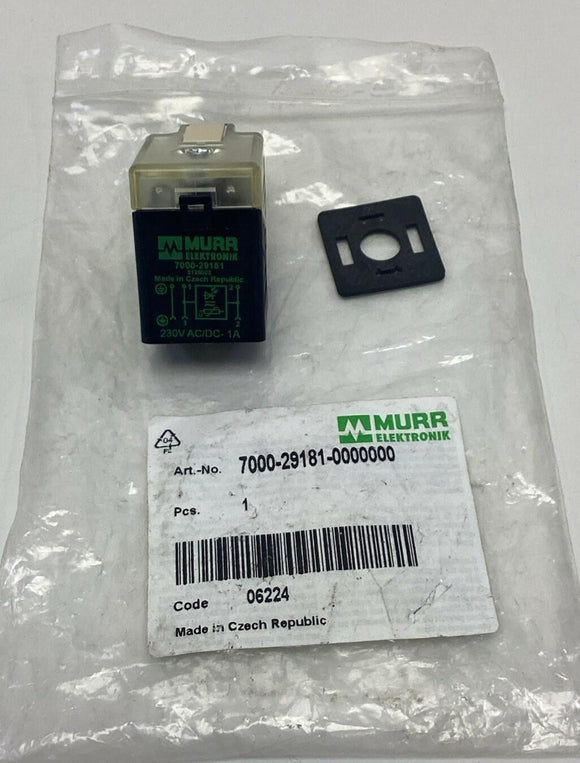 Murr 7000-29181-0000000 SVS Valve Plug, 18mm Field Wireable 230V