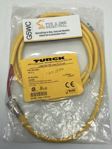 Turck KB 5T-2 / U2498 Female Straight 2M, 4A, 250V Cordset Cable