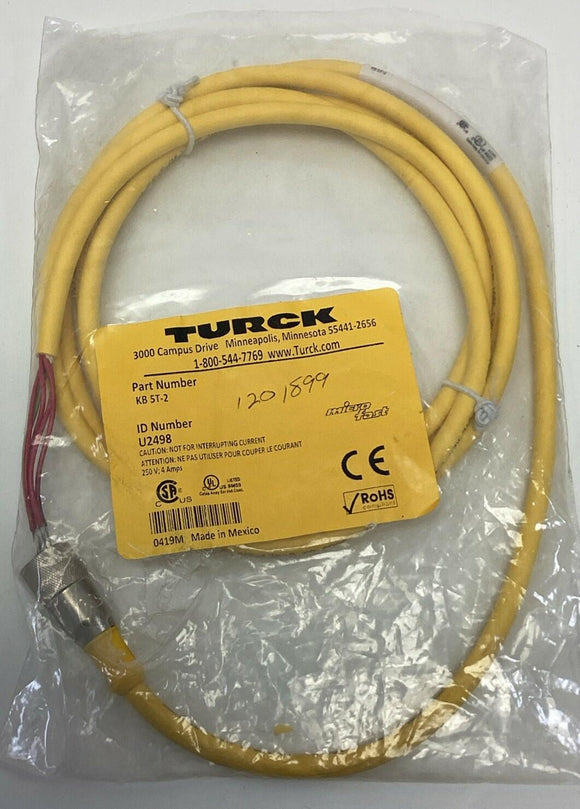 Turck KB 5T-2 / U2498 Female Straight 2M, 4A, 250V Cordset Cable