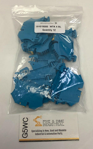 Weidmuller 791019000 WTR-4-BL Test-Disconnect Terminal Block Blue 12-Pack.