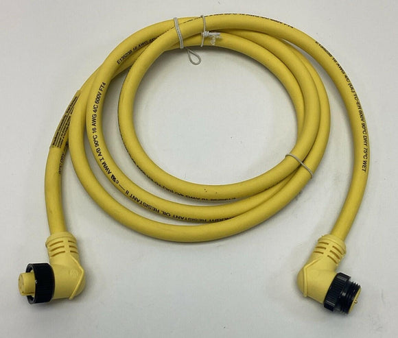 Brad Connectivity 1300101744 4-Pole 90° Male/ 90° Female Sensor Cable, 2M