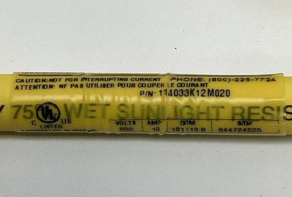 Brad Connectivity 1300101744 4-Pole 90° Male/ 90° Female Sensor Cable, 2M