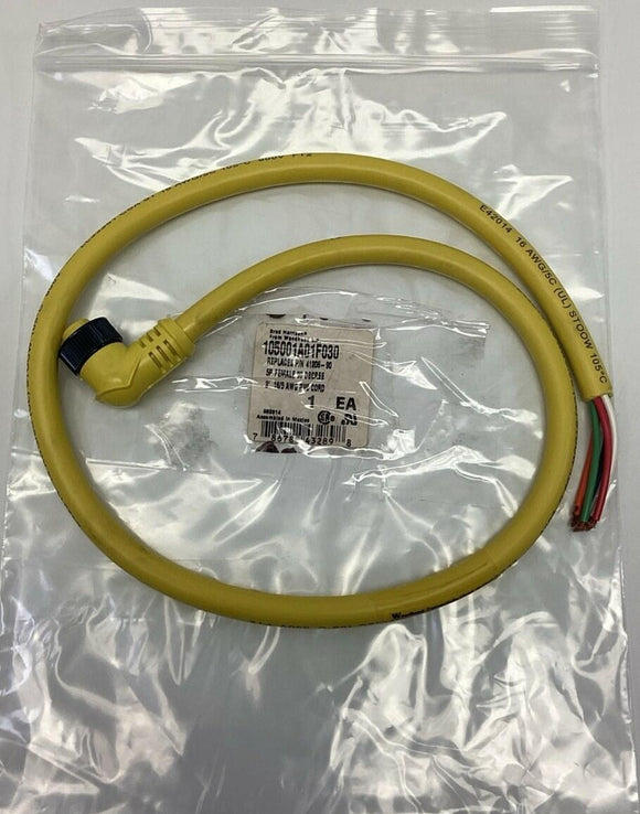 Brad Harrison 105001A01F030 5-Pole Female 90° Single End Cable 41306-90, 3 Feet