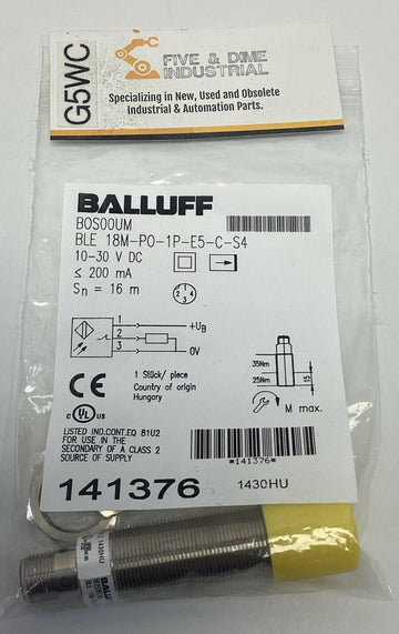 Balluff BOS00UM / BLE-18M-P0-1P-E5-C-S4 Photoelectric NC Sensor, PNP 10-30VDC