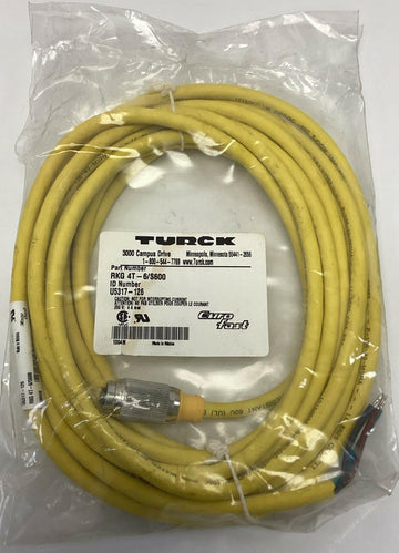Turck RKG 4T-6/S600 / U5317-126 M12 Eurofast Straight Male / Female Connector, 6M - 0
