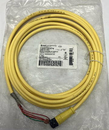 Brad Connectivity 1200720474 5-Pole, Female Single End Cable, 12" - 0