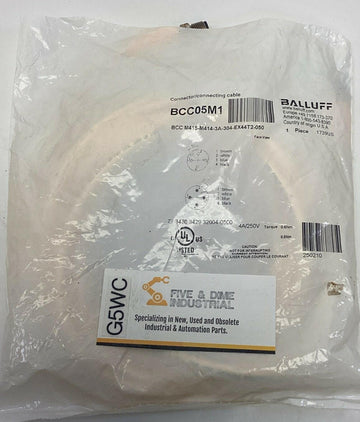 Balluff BCC05M1 M12, A-Coded 5-Pin Female x Male Straight 4-Pin, 5-Meters