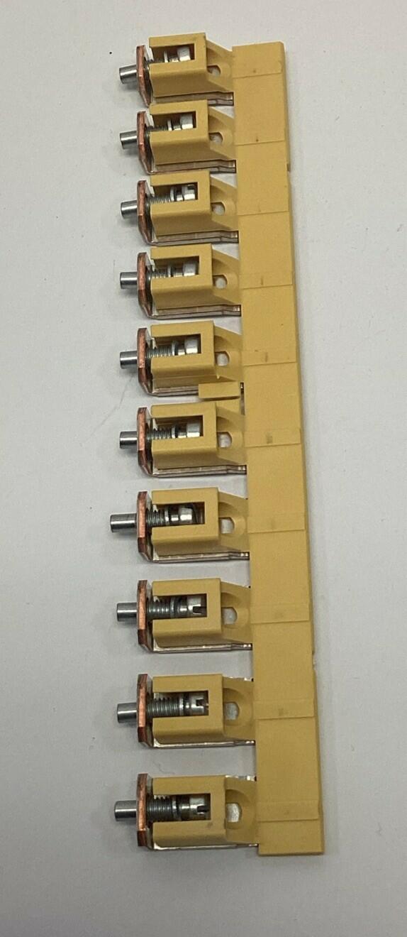 Weidmuller 1053160000 10-Pole WQV 35/10 Yellow Terminal Cross Connector Lot of 8