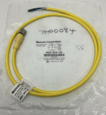 Mencom MDC-5FP-1M M12 Female Single End Cable 5-Pole, 1M - 0