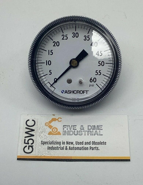 Ashcroft 25W1001TH-02B 2-1/2" Poly 0-60 PSI Gauge 1/4" NPT, Brass
