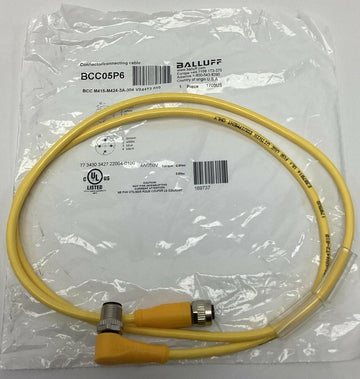 Balluff BCC05P6 M12 Cable, A-Coded, Female Straight 5-Pin x Male 90° 4-Pin, 1 Meter - 0