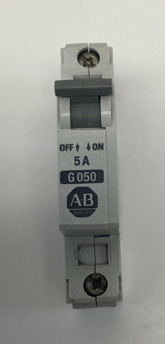 Allen Bradley 1492-CB1-G050 Circuit Breaker 1-Pole, 5A, 1/2 HP, 277VAC DIN Mount