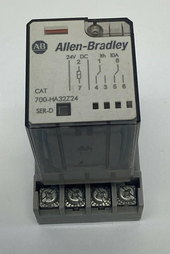 Allen Bradley 700-HA32Z24 Relay w/ Base 8-Pin 10A, 24VDC