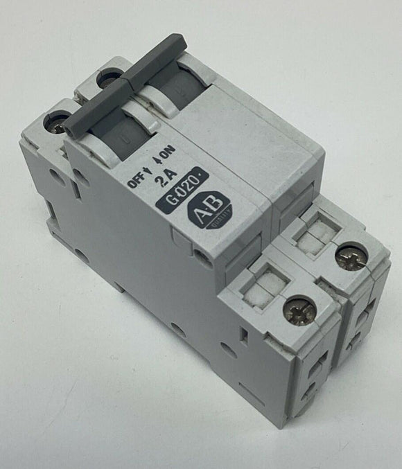 Allen Bradley 1492-CB1-G020 Circuit Breaker 2-Pole, 2-Amp 277VAC DIN Mount
