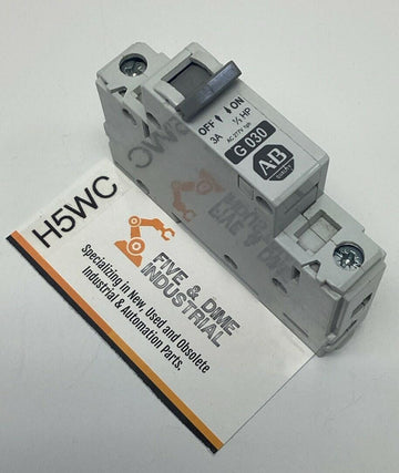 Allen Bradley 1492-CB1-G030 Circuit Breaker 1-Pole, 3A, 1/2 HP, 277VAC  DIN Mount