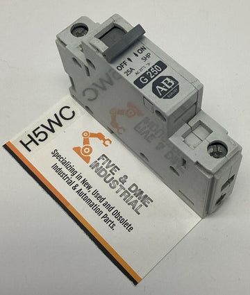 Allen Bradley 1492-CB1-G250 Circuit Breaker 1-Pole, 25A, 5 HP, 277VAC DIN Mount