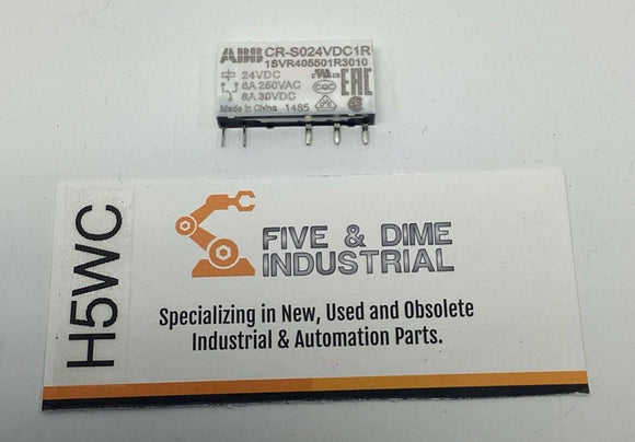 ABB CR-S024VDC1R Coil Relay 24VDC 6-Amp 30VDC, 250VAC 1SVR405501R3010