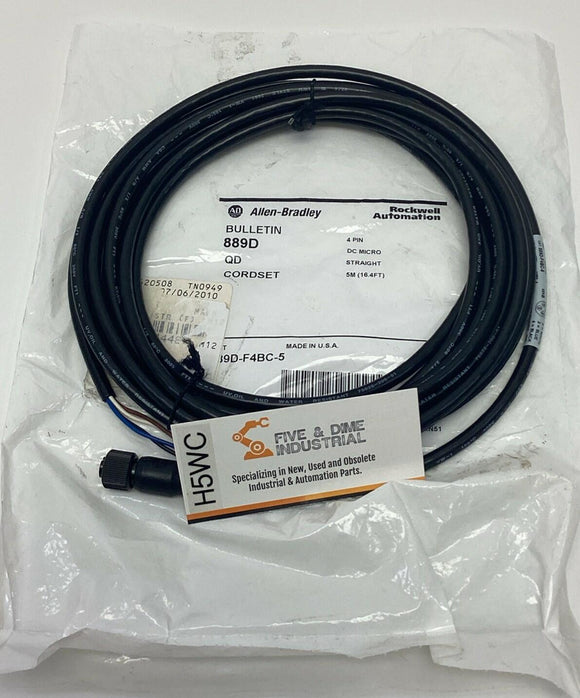 Allen Bradley 889D-FABC-5 Cable 5-Meter 4-Pin, Female Straight Single End