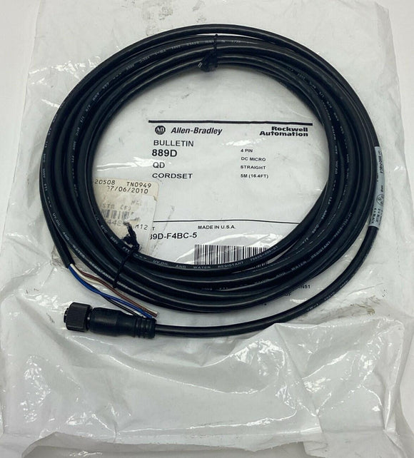 Allen Bradley 889D-FABC-5 Cable 5-Meter 4-Pin, Female Straight Single End