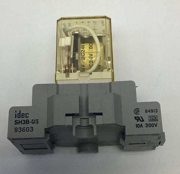 Idec RH1B-U-DC24V 11-Pin Relay 10-Amp, 24VDC Coil w/ Base