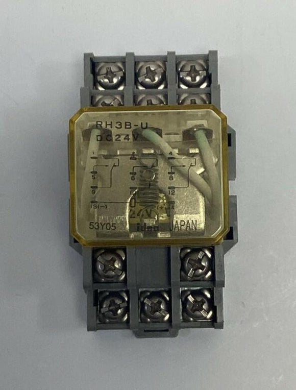 Idec RH1B-U-DC24V 11-Pin Relay 10-Amp, 24VDC Coil w/ Base
