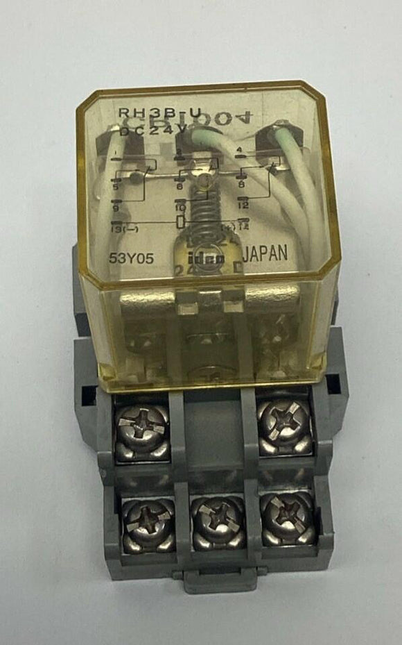 Idec RH1B-U-DC24V 11-Pin Relay 10-Amp, 24VDC Coil w/ Base