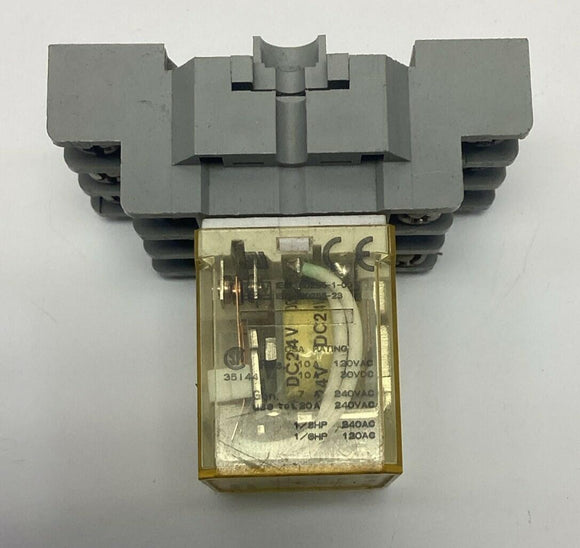 Idec RH1B-U-DC24V 11-Pin Relay 10-Amp, 24VDC Coil w/ Base