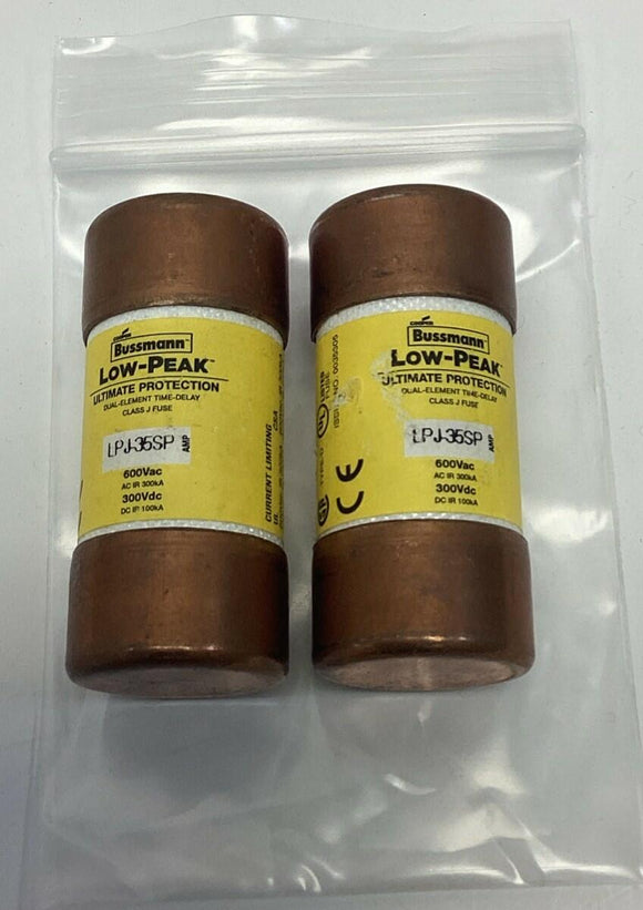 Bussmann LPJ-35SP Low Peak 35-Amp Fuse Class J, 600VAC, 300VDC 2-Pack
