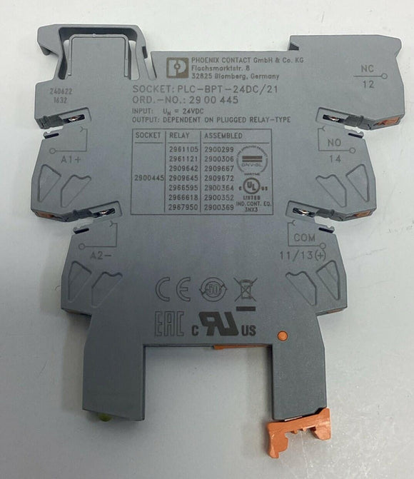Phoenix Contact PLC-BPT-24DC/21 / 29-00-445 5-Pin Relay Socket DIN 4-Pack