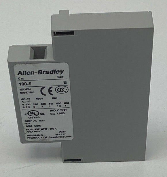 Allen Bradley 100-S Auxiliary Contact 600V, 10-Amp