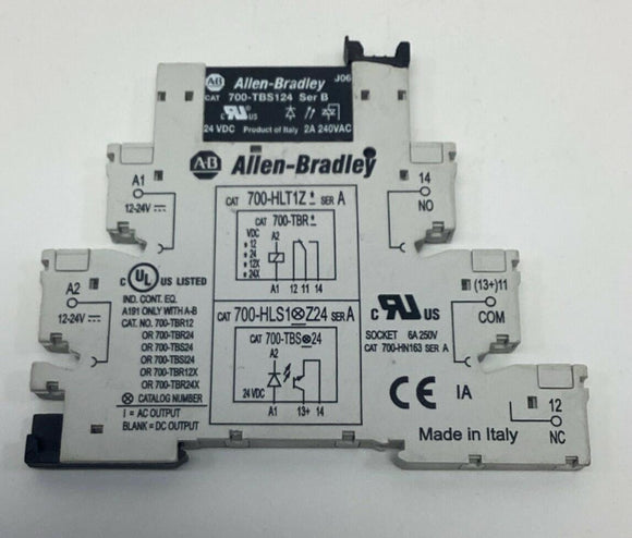 Allen Bradley 700-TBS124 Ser B Relay 24VDC Coil, 2-Amp, 240VAC w/ Base