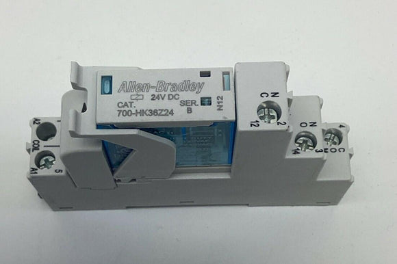 Allen Bradley 700-HK36Z24 10-Amp, 5-Pin Relay w/ Base 700-ADL1R 24 VDC