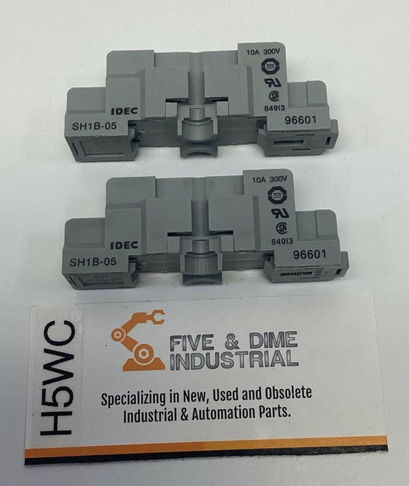 Idec SH1B-05 5-Pin Relay Base DIN Mount 2-Pack