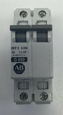 Allen Bradley 1492-CB2-G050 Circuit Breaker 2-Pole, 5-Amp 1-1/2HP  277VAC-4