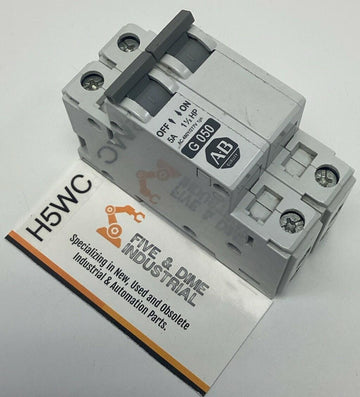 Allen Bradley 1492-CB2-G050 Circuit Breaker 2-Pole, 5-Amp 1-1/2HP  277VAC
