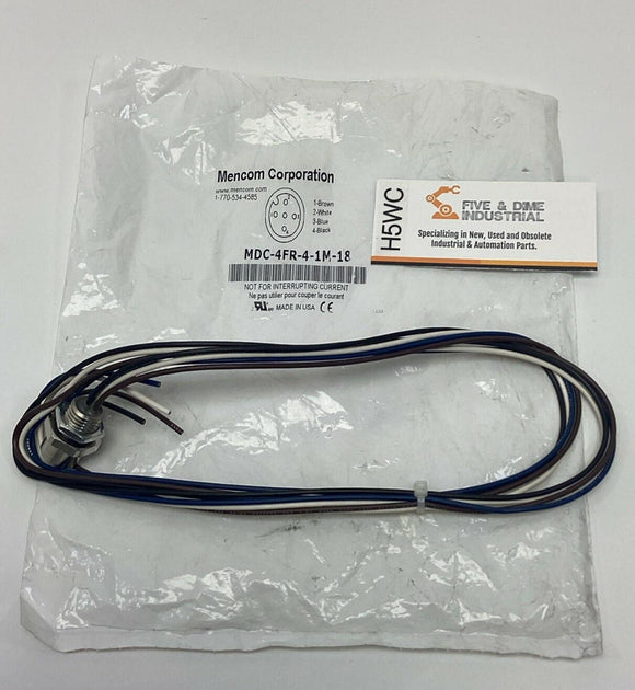 Mencom MDC-4FR-4-1M-18 4-Pole, M12, Female Receptacle