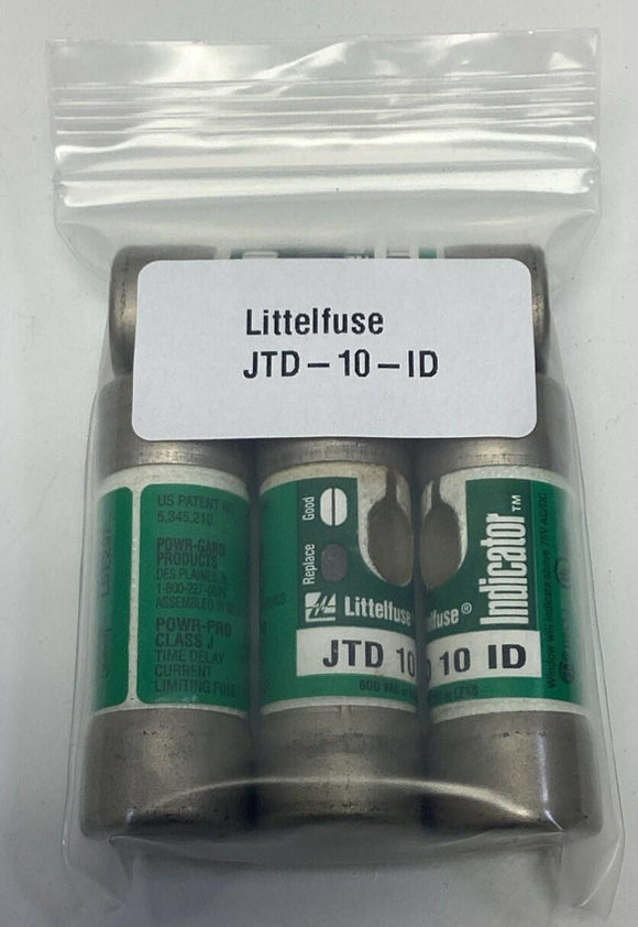 Littelfuse Indicator JTD-10-ID Class J Time Delay 10-Amp Fuse (Pack of 3)