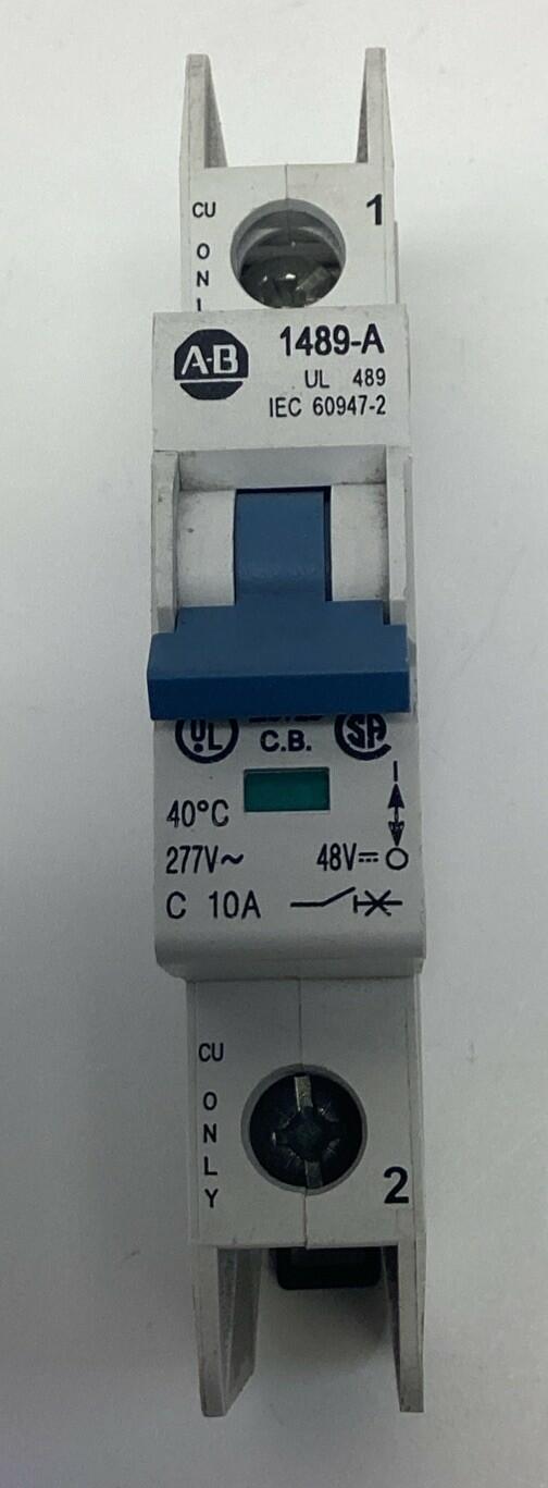 Allen Bradley 1489-A1C100 Circuit Breaker 10-Amp DIN Mount 277VAC 48VDC