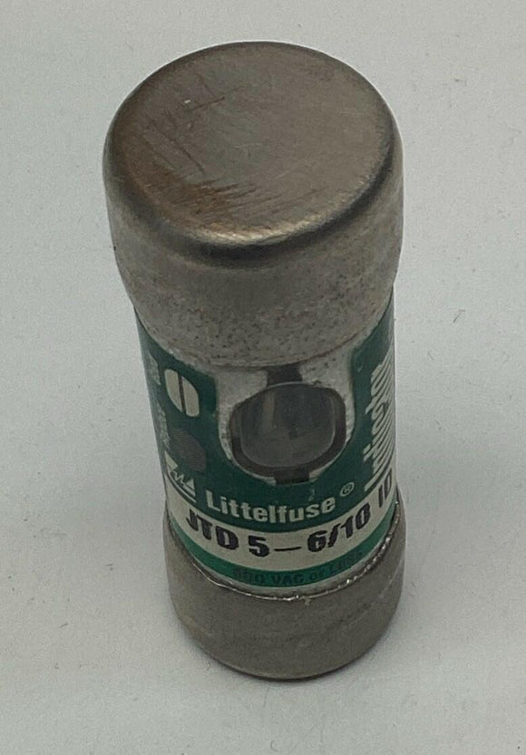 Littelfuse Indicator JTD-5-6/10-ID Class J Time Delay Fuse 600VAC, 5.6A (3-Pack)