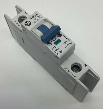 Allen Bradley 1489-A1C020 2-Amp, 1-Pole DIN Mount Circuit Breaker 277VAC, 48VDC - 0