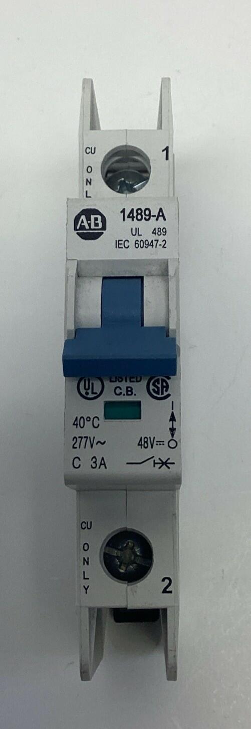 Allen Bradley 1489-A1C030 Circuit Breaker 1-Pole, 3-Amp DIN Mount 277VAC, 48VDC