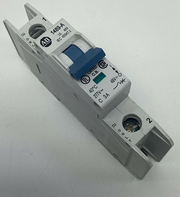 Allen Bradley 1489-A1C030 Circuit Breaker 1-Pole, 3-Amp DIN Mount 277VAC, 48VDC