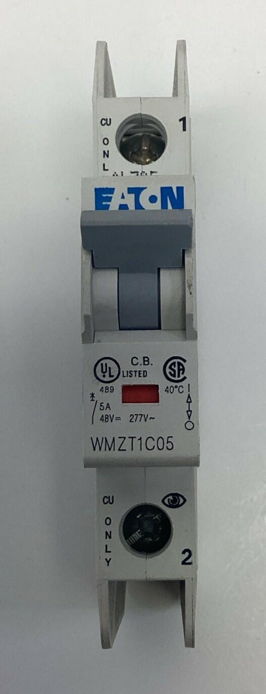Eaton WMZT1C05 5-Amp, 1-Pole Circuit Breaker 48VDC, 277VAC DIN Mount